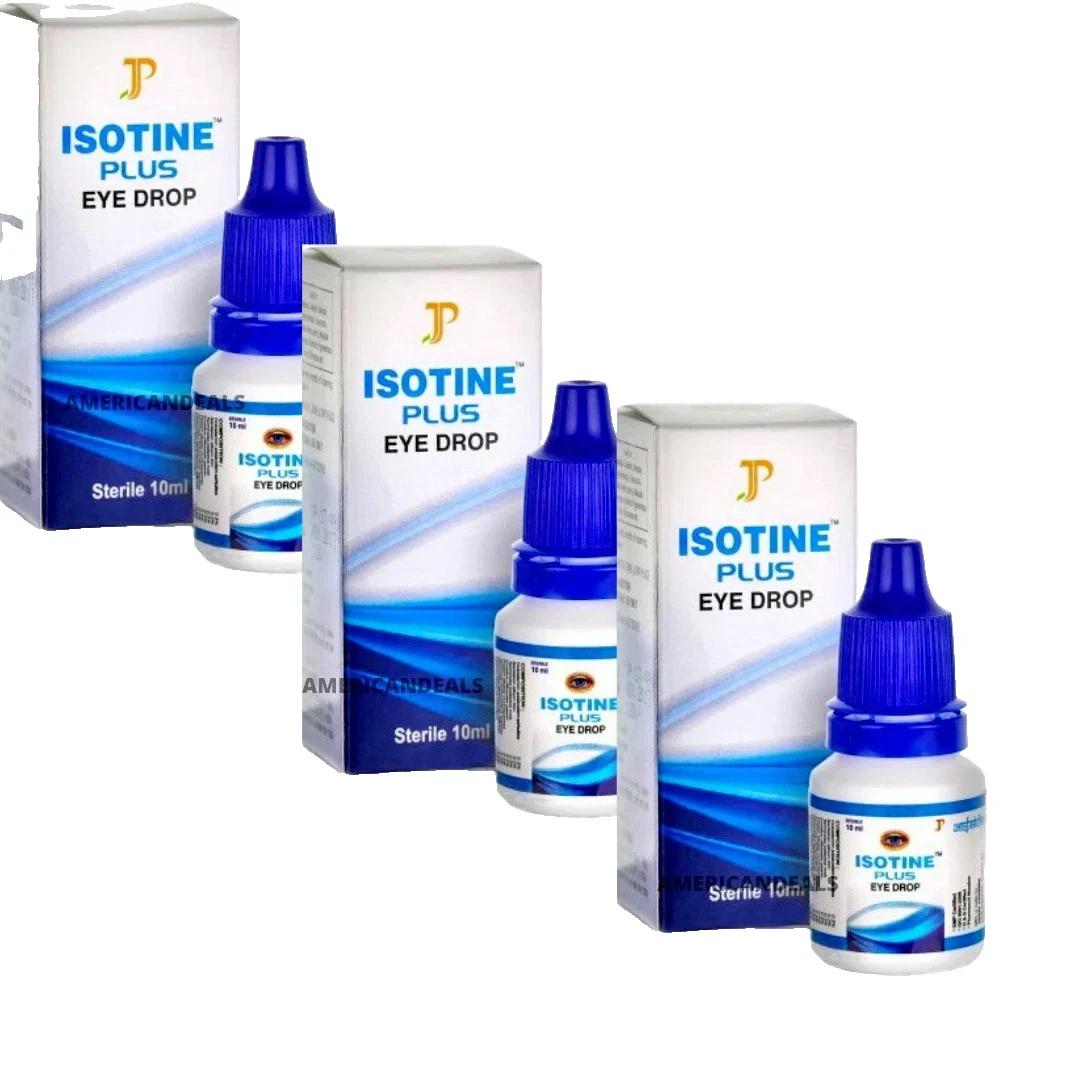 Eye Drops Isotine Plus Ayurvedic Eye Care Glaucoma Sore Eye Clear Vision 3X10ml