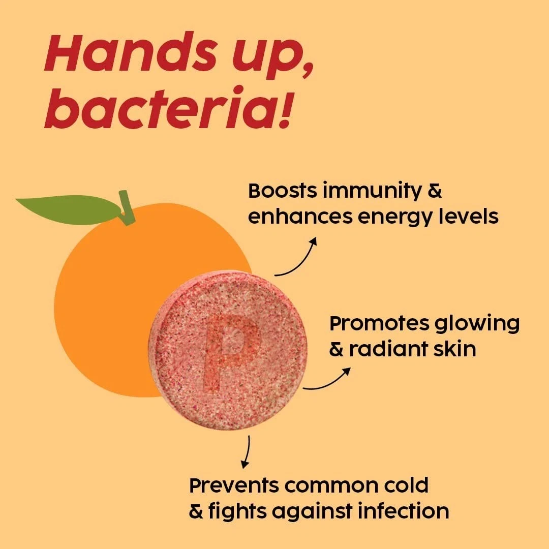 PLIX Vitamin C Immunity Booster Effervescent Tab Helps Improve Energy Mood 15Tab thumbnail