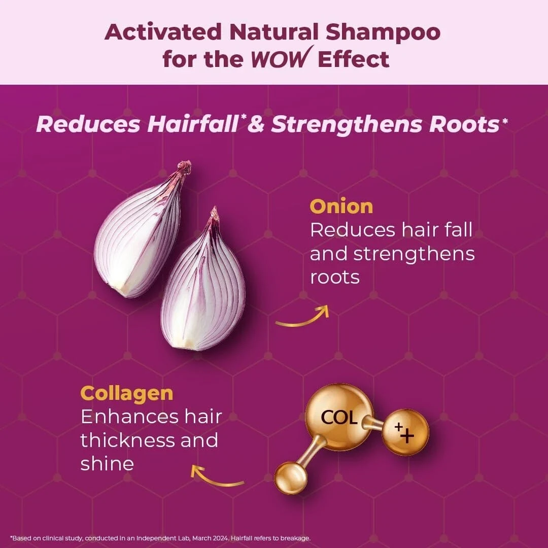 WOW Skin Science Onion & Collagen Anti-Hairfall Shampoo Reduces Hairfall 500ml thumbnail