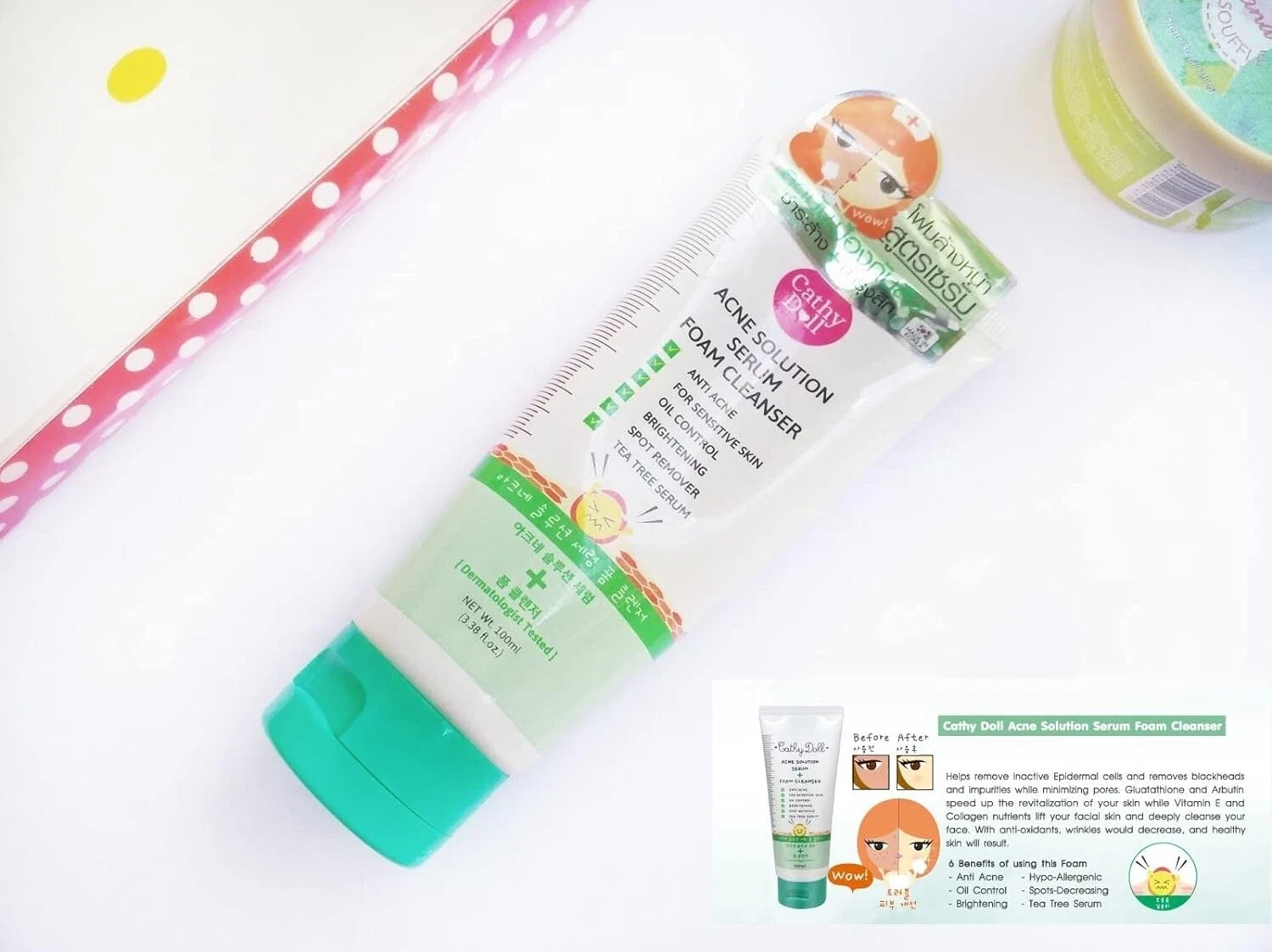 Cathy Doll Acne Solution Serum + Foam Cleanser For Anti Acne & Oil Control 100ml thumbnail