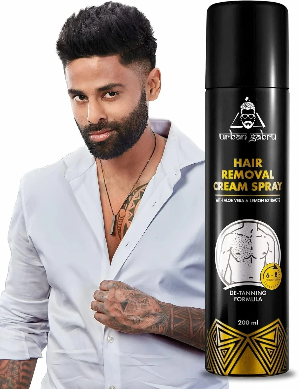 Urbangabru Hair Removal Cream Spray For Men, Painless Body Hair Removal Spray thumbnail