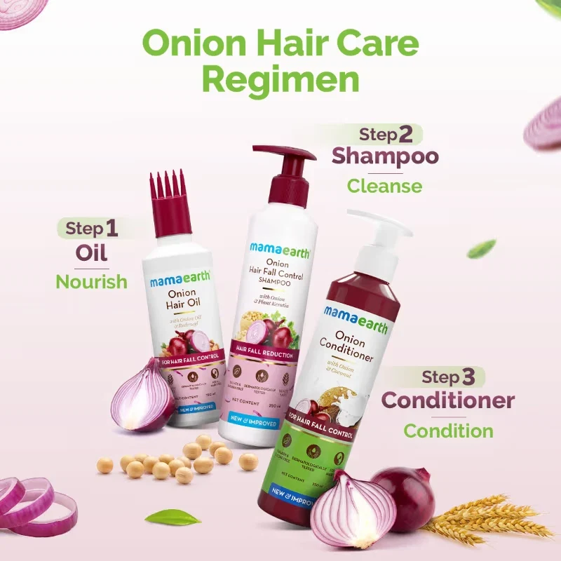 Mamaearth Onion Hair Fall Shampoo for Hair Growth & Hair Fall Control 400ml thumbnail