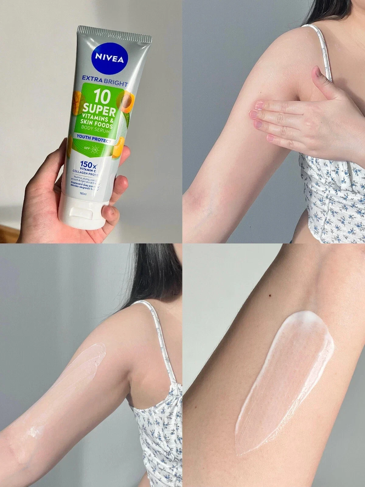NIVEA Extra Bright 10 Super Vitamins Skin Foods Body Serum Youth Protect 320ml thumbnail