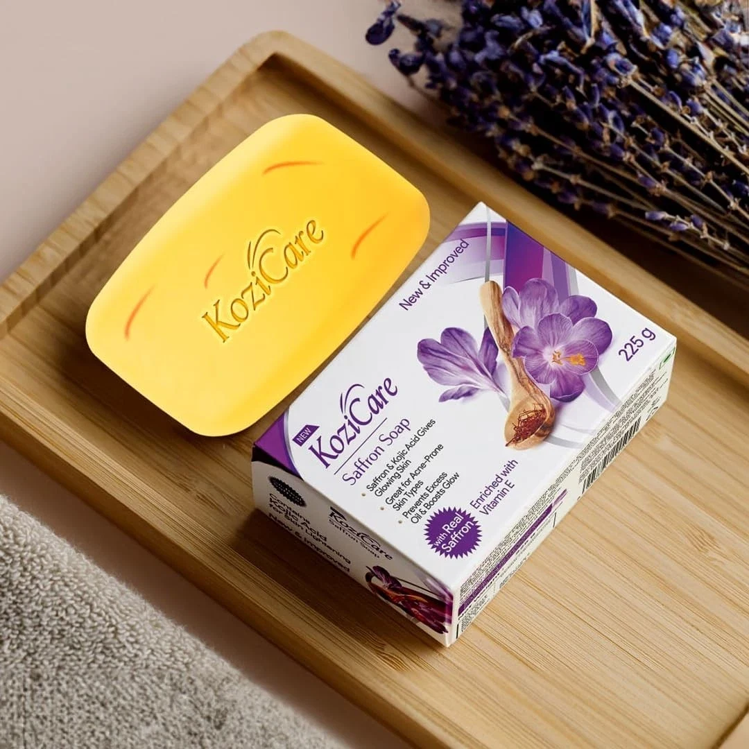 Kozicare Saffron Skin Brightening soap For Brightening Dark Spot 75gm Pack of 3 thumbnail