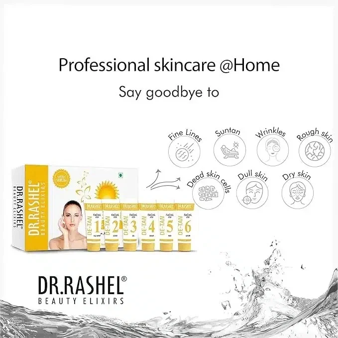 DR.RASHEL De-Tan Facial Kit 6 Step For Improves skin quality And Skin Tone 140g thumbnail