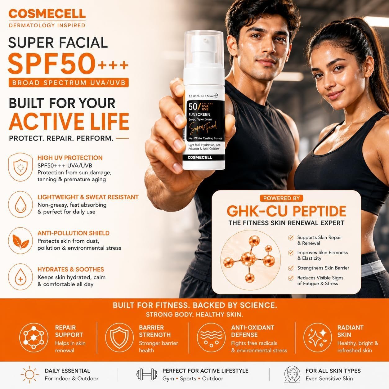 Cosmecell Super Facial Broad Spectrum SPF 50 Sunscreen, 50ml thumbnail