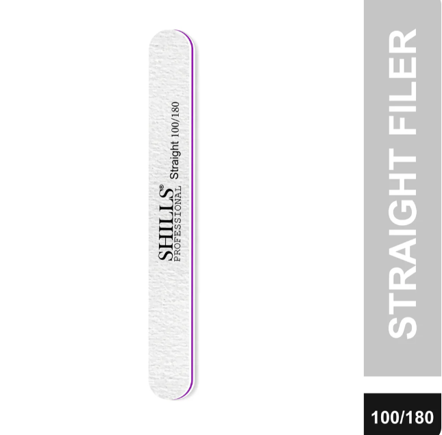 SHILLS Professional Straight Nail File 100/180 Grit (pack of 3)