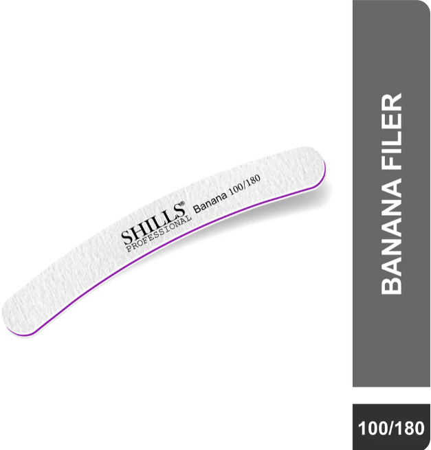 SHILLS professional banana nail file 100/180 grit (pack of 3)