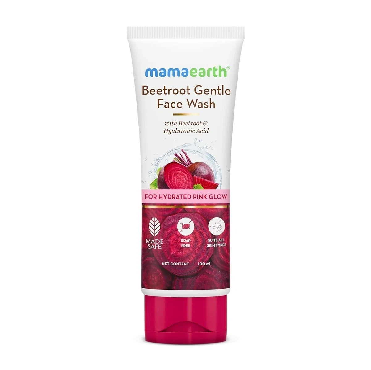 Mamaearth Beetroot Gentle Face Wash & Hyaluronic Acid For Pink Glow 100ml