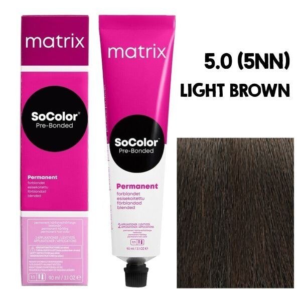 Matrix Socolor Pre-Bonded Permanent Color (5NN Light Brown) 90ml
