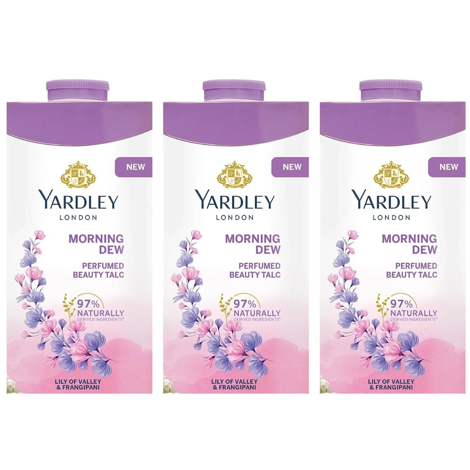 Yardley London Morning Dew Perfumed Talc Pwder for Women Refreshing Day 100g X 3