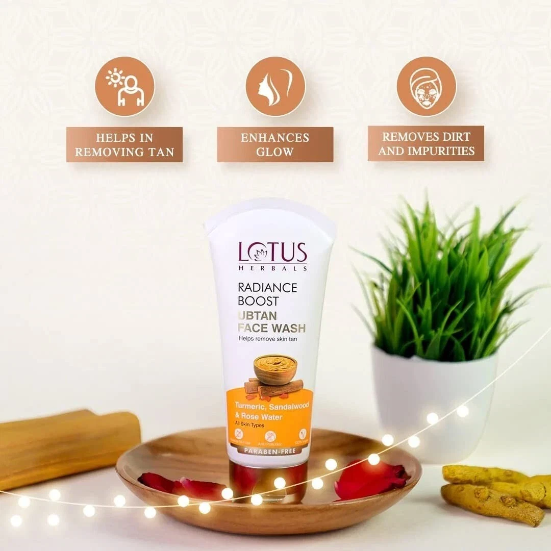 Lotus Herbals Radiance Boost Ubtan Face Wash Duo with Turmeric, Sandalwood 100g thumbnail