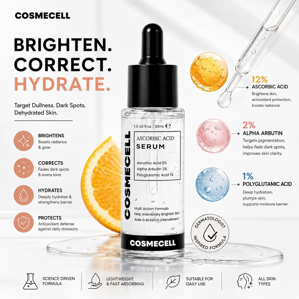 Cosmecell Ascorbic Acid Serum, 30ml thumbnail