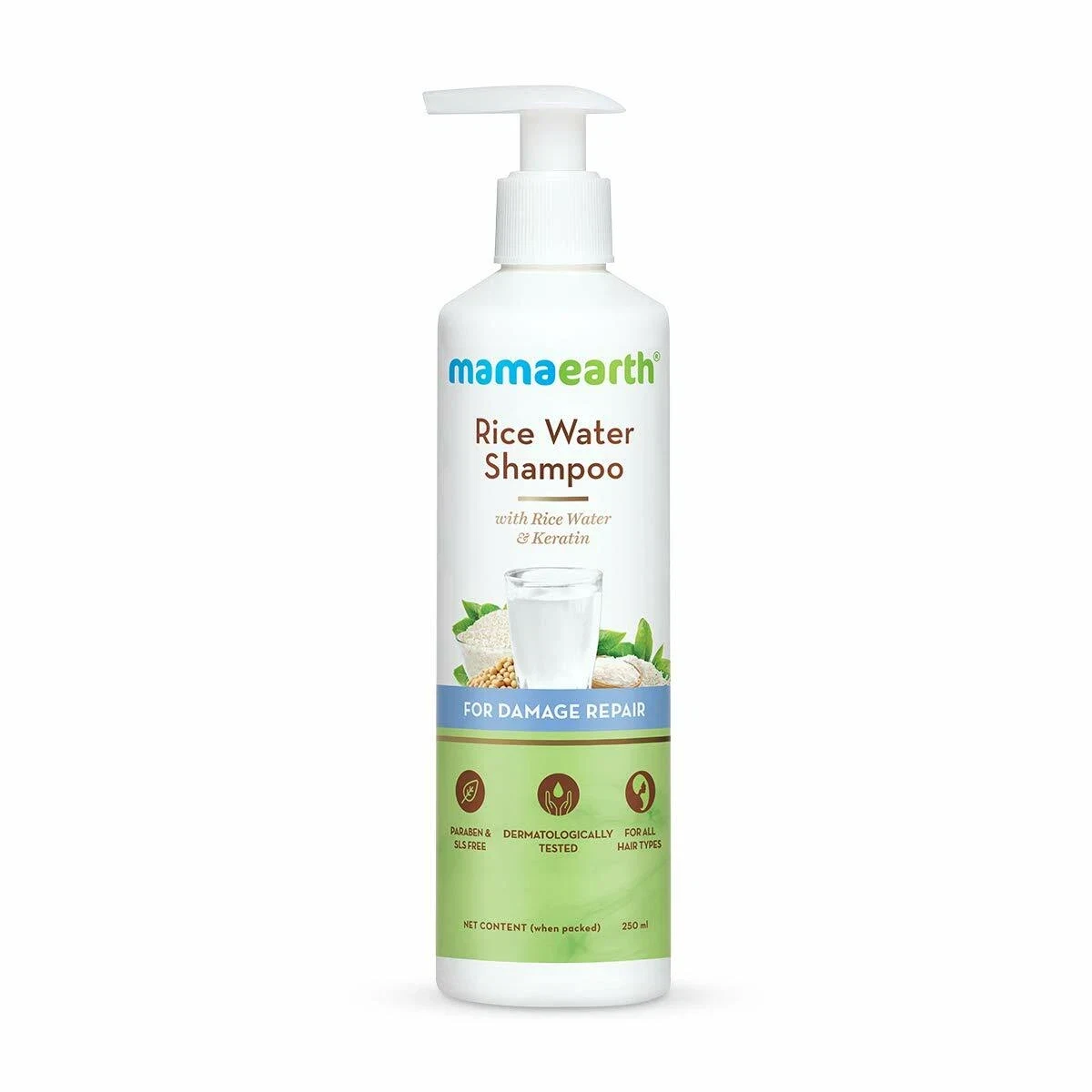 Mamaearth Rice Water Shampoo with Rice Water & Keratin For Damaged Dry and Frizz