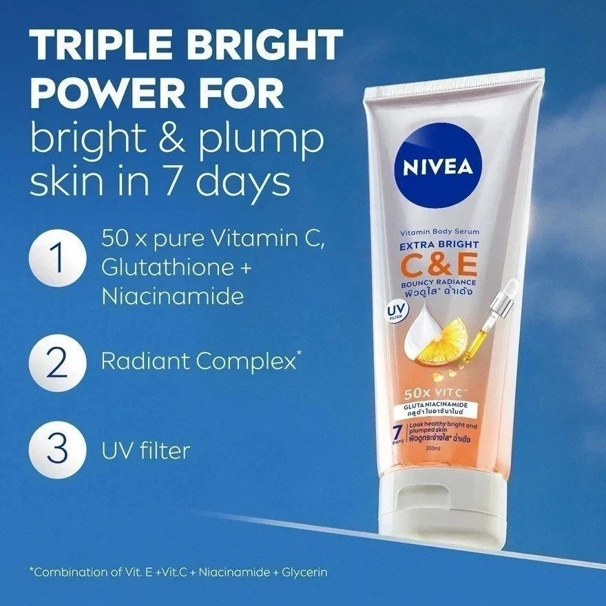 NIVEA Vita Body Serum Extra Bright C&E UV Filter Radiance Skin Care UV 300ml thumbnail
