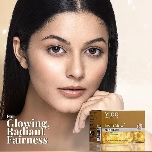 VLCC Insta Glow Gold Bleach with Colloidal Gold For Sparkling Fairness 60g thumbnail