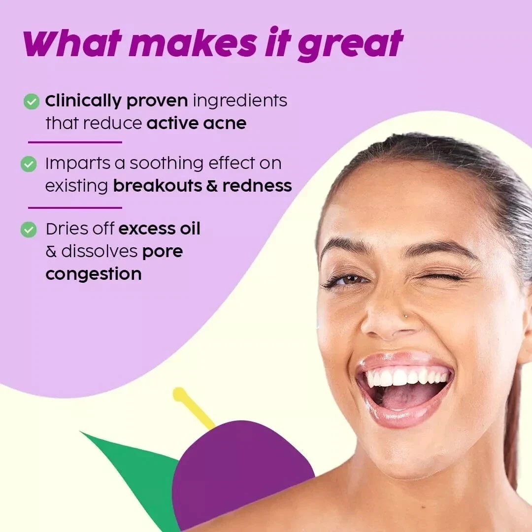 Plix Jamun Face Wash Cleanser Face Wash Gel For Active Acne & Oil Control 100ml thumbnail