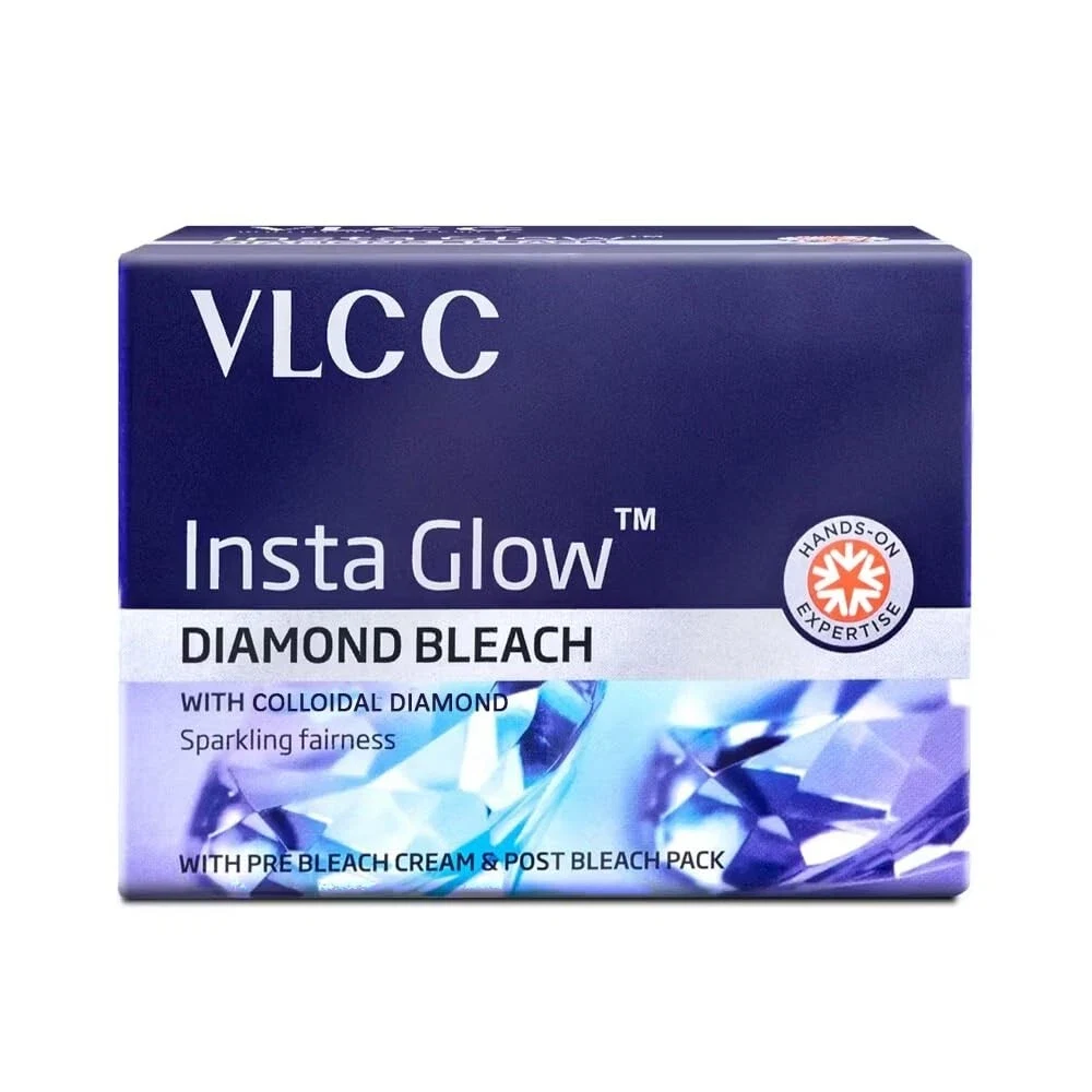 VLCC Insta Glow Diamond Bleach with Diamond Powder For Sparkling Fairness 60g