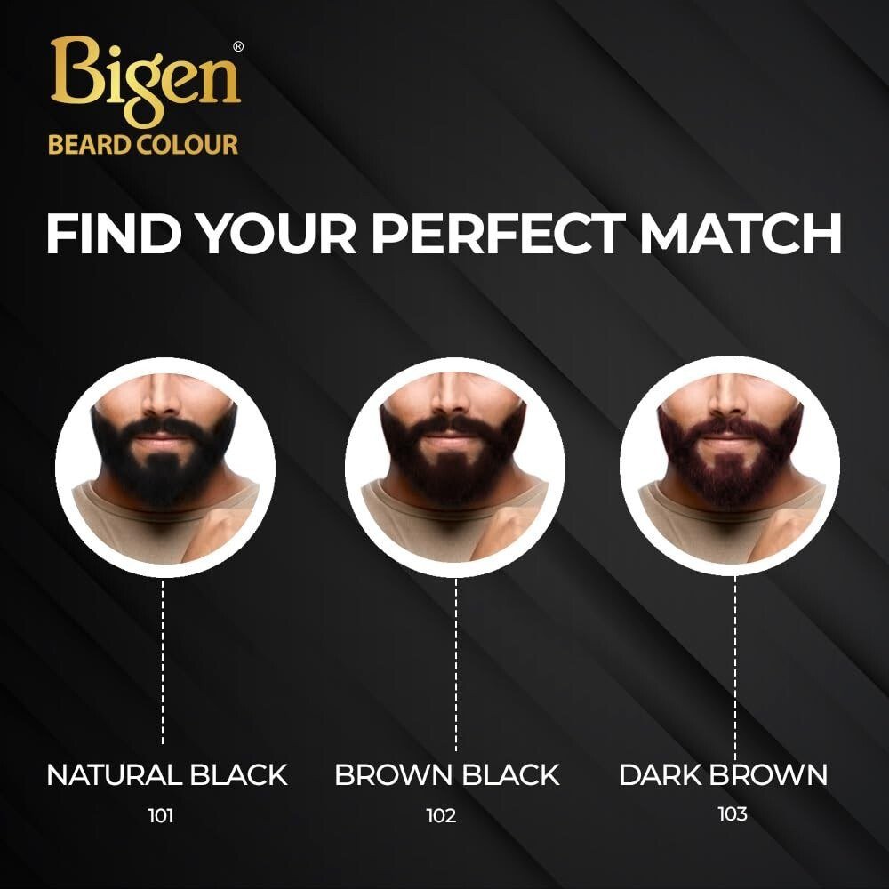 Bigen Mens Beard Colour Brownish Black B102 With Aloe Extract And Olive Oils 3pc thumbnail