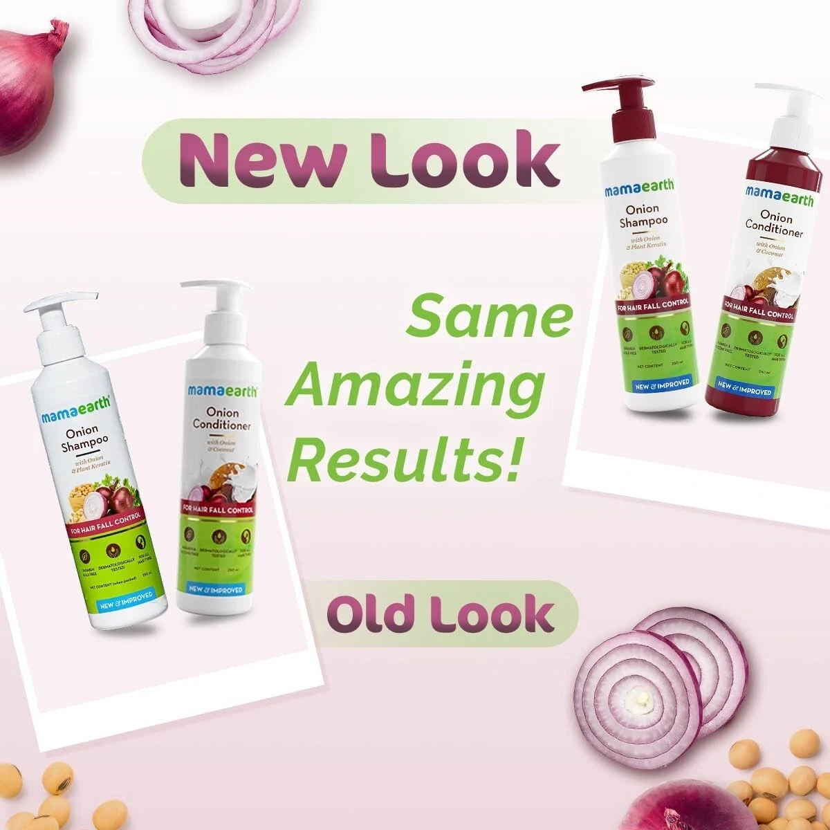 Mamaearth Hair Fall Control Combo Onion Shampoo 250ml + Onion Conditioner 250ml thumbnail
