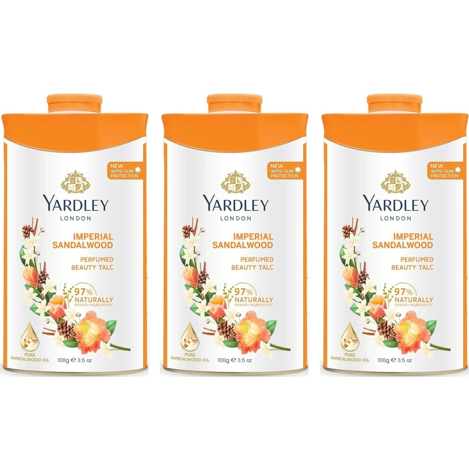 Yardley London Imperial Sandalwood Talc For Women Soft and Subtly Fragrant 100g