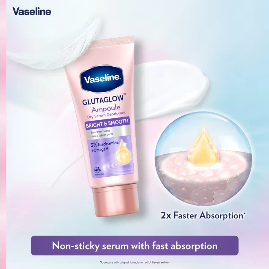 Vaseline GlutaGlow Ampoule Dry Serum Bright & Smooth with 3% Niacinamide 45ml thumbnail