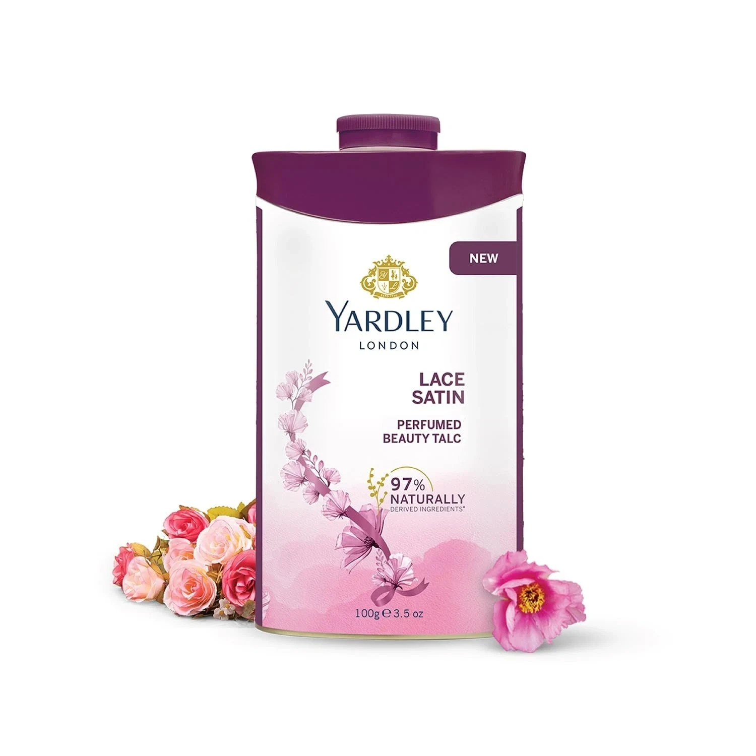 Yardley London Lace Satin Perfumed Talc For Soft and Fragrant Skin All Day 100g thumbnail