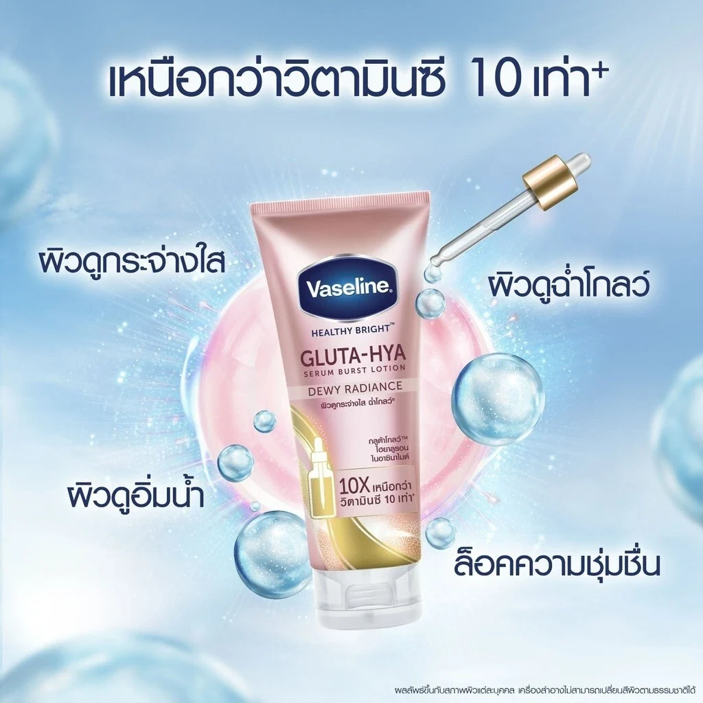 Vaseline Healthy Bright Gluta-Hya Serum Burst Lotion Dewy Radiance 290ml thumbnail