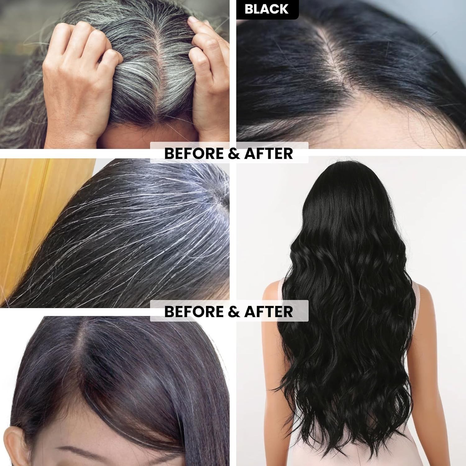 VIP Hair Colour Shampoo For Black Hair With 100% Grey Hair Coverage 180ml thumbnail