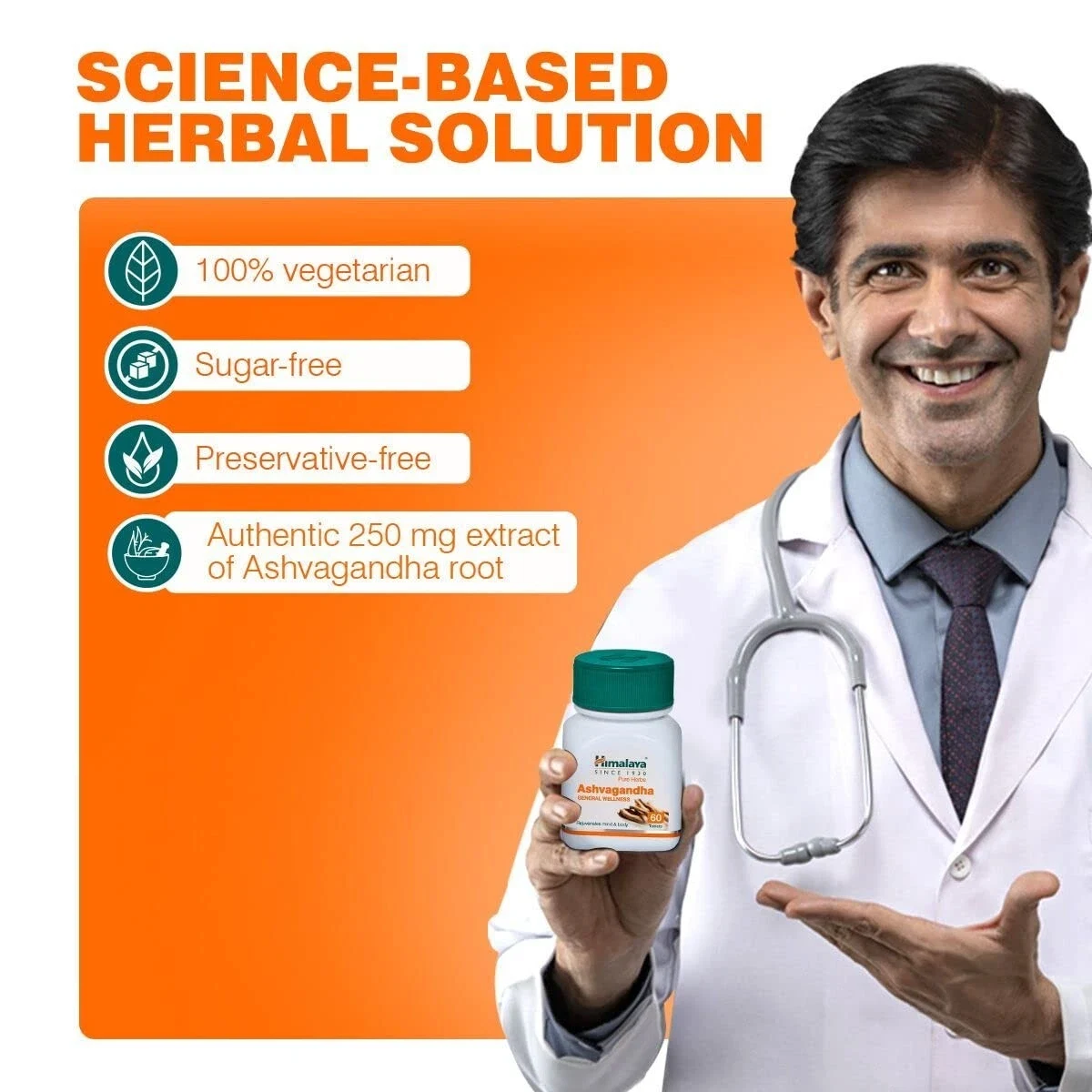 Himalaya Ashvagandha Stress Relief Rejuvenates Mind & Body 60 Tablets thumbnail