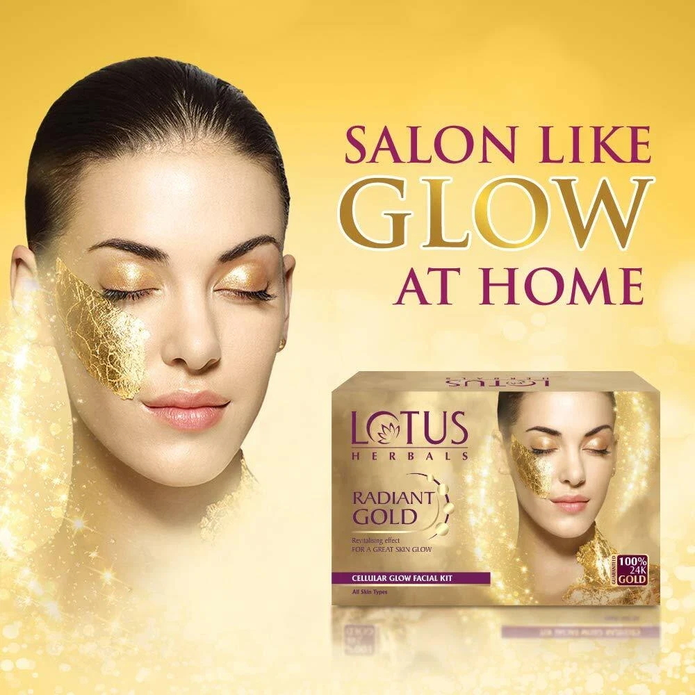 Lotus Herbals Radiant Gold Facial Kit For Instant Glow 170g thumbnail