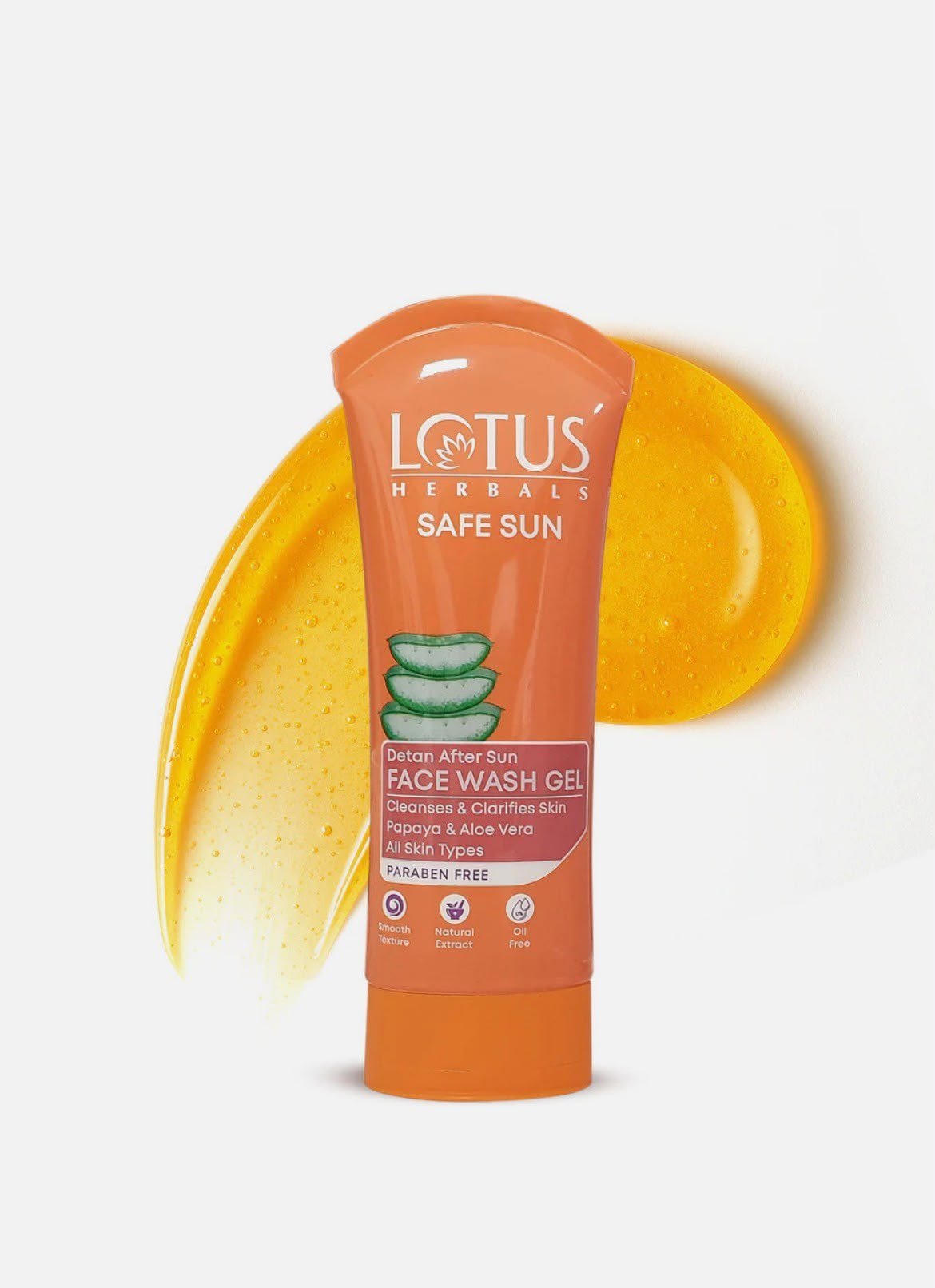 Lotus Herbals Safe Sun DeTAN After-Sun Face Wash Gel With Papaya Aloe Vera 100g